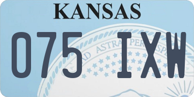KS license plate 075IXW