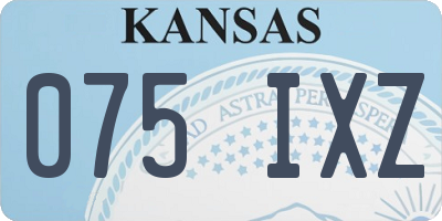 KS license plate 075IXZ