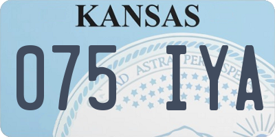 KS license plate 075IYA