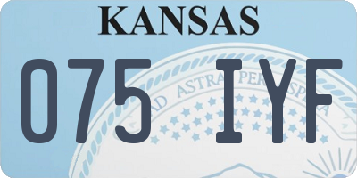 KS license plate 075IYF