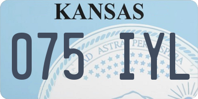 KS license plate 075IYL