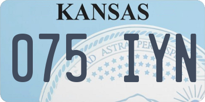 KS license plate 075IYN