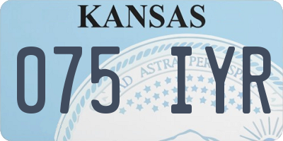 KS license plate 075IYR