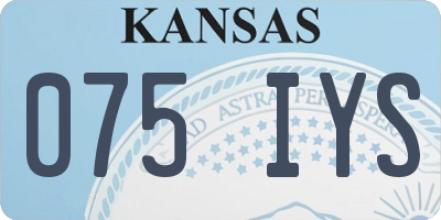 KS license plate 075IYS