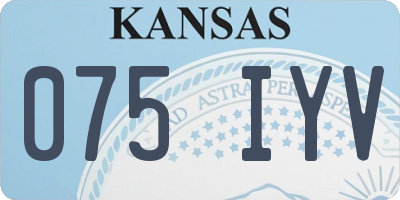 KS license plate 075IYV