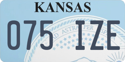 KS license plate 075IZE