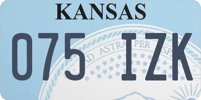 KS license plate 075IZK