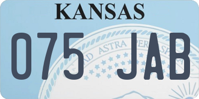 KS license plate 075JAB