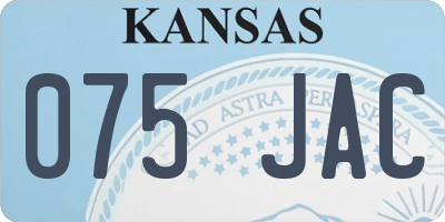 KS license plate 075JAC
