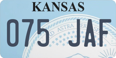KS license plate 075JAF