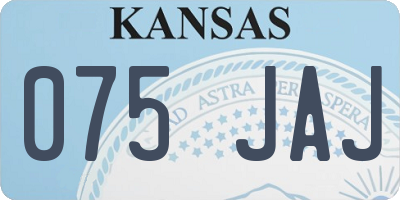 KS license plate 075JAJ