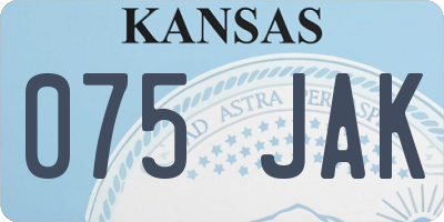 KS license plate 075JAK