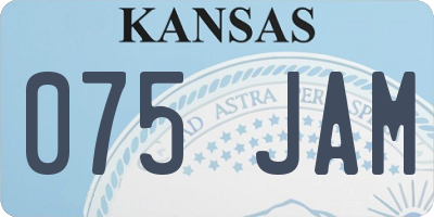 KS license plate 075JAM