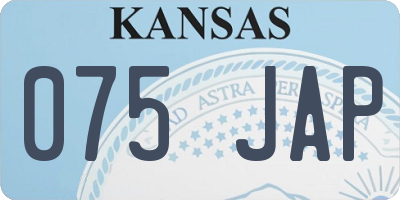 KS license plate 075JAP