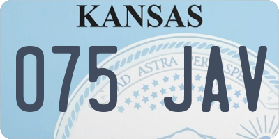KS license plate 075JAV
