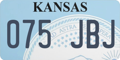 KS license plate 075JBJ