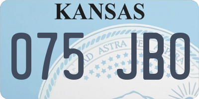 KS license plate 075JBO