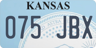 KS license plate 075JBX