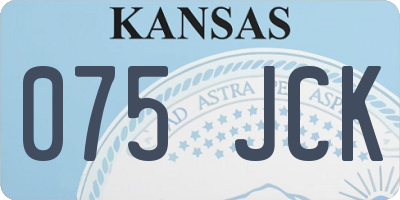 KS license plate 075JCK