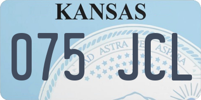 KS license plate 075JCL