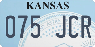 KS license plate 075JCR
