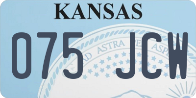 KS license plate 075JCW