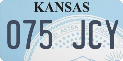 KS license plate 075JCY