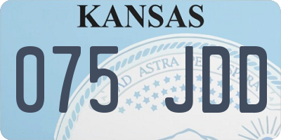 KS license plate 075JDD