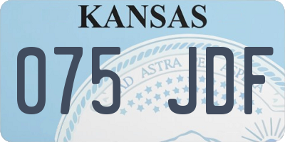 KS license plate 075JDF