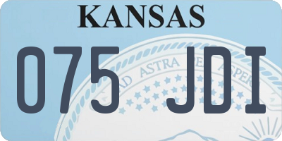 KS license plate 075JDI