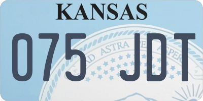 KS license plate 075JDT