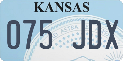 KS license plate 075JDX