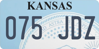 KS license plate 075JDZ