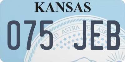 KS license plate 075JEB