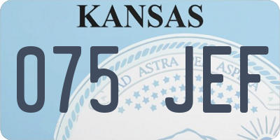 KS license plate 075JEF