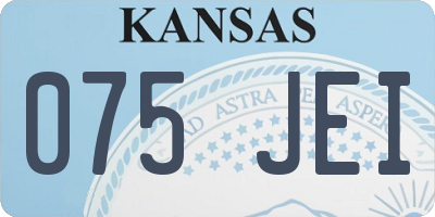 KS license plate 075JEI