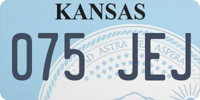 KS license plate 075JEJ