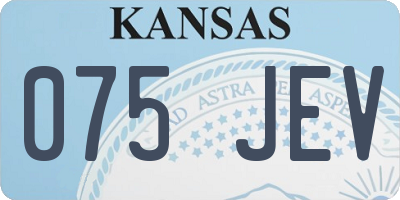 KS license plate 075JEV