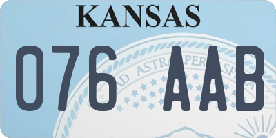 KS license plate 076AAB