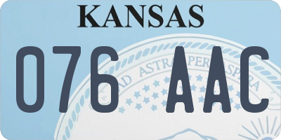 KS license plate 076AAC