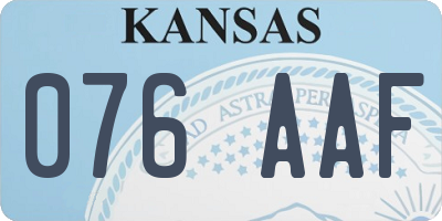 KS license plate 076AAF