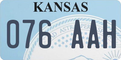 KS license plate 076AAH