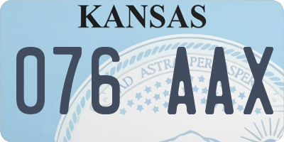 KS license plate 076AAX