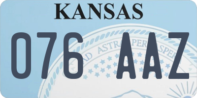 KS license plate 076AAZ