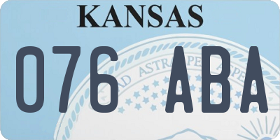 KS license plate 076ABA