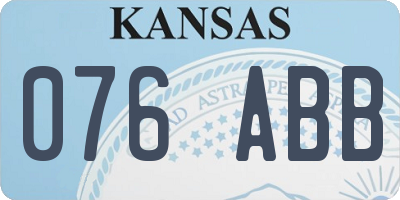 KS license plate 076ABB