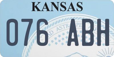 KS license plate 076ABH