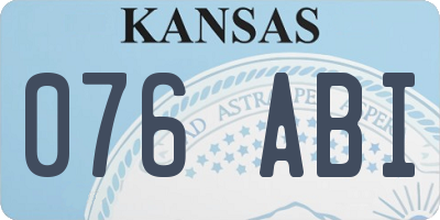 KS license plate 076ABI