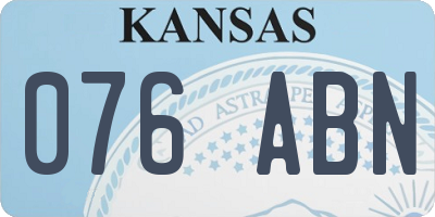 KS license plate 076ABN