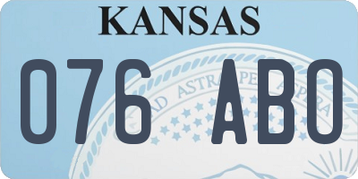 KS license plate 076ABO